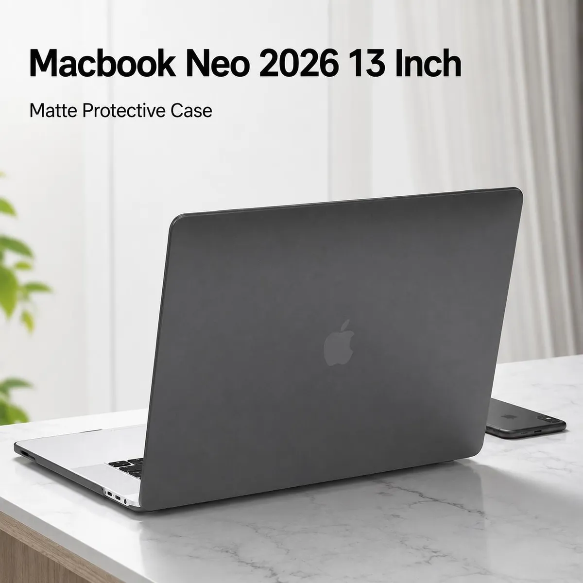 SNAPFIT Case Macbook Neo 13 2026 A3404 Ultra Thin Matte 1.2MM Slim Hardcase Protective Case ā Matte Black