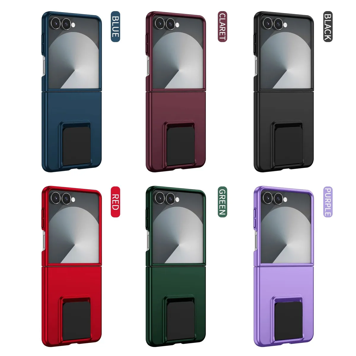 SNAPFIT Case Compatible With Samsung Galaxy Z Flip8 Flip 8 SNAPFIT Ultra Thin Bracket Magnetic Stand — Black