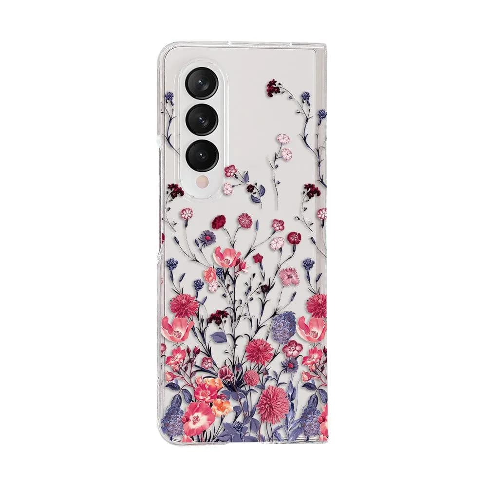 SNAPFIT Case Compatible With Samsung Galaxy Z Fold8 Fold 8 Case Samsung Z Fold 3D Floral Hinge Transparan Shockproof Slim Aesthetic Premium Cover — Love Pattern