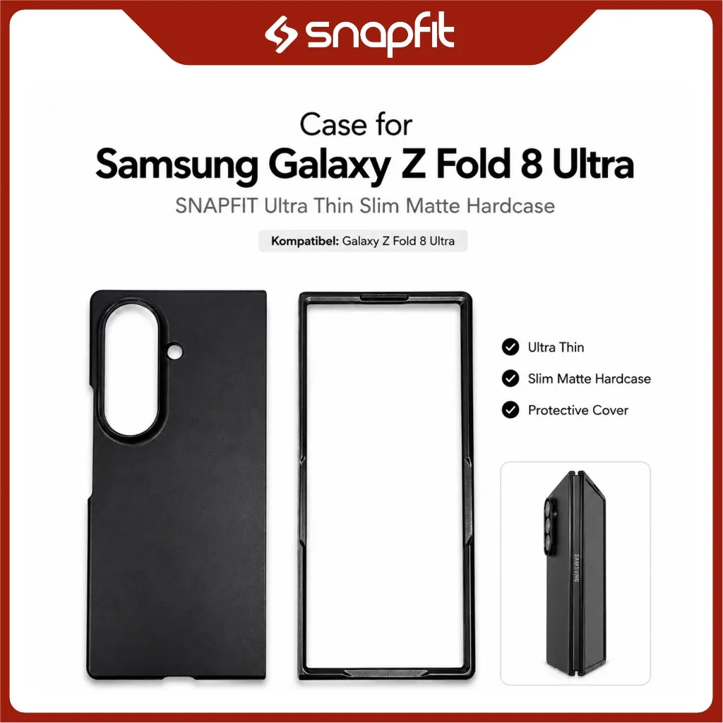 SNAPFIT Case Samsung Galaxy Z Fold 8 Ultra Shockproof Ultra Thin Slim Matte Hardcase Protective Cover — Clear / ZFold 8 Ultra