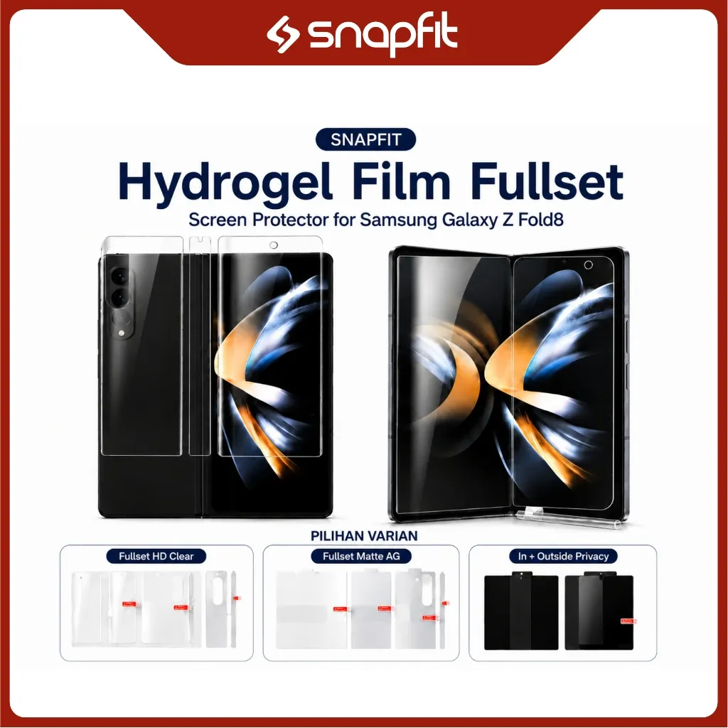 SNAPFIT Hydrogel Samsung Galaxy Z Fold 8 Ultra Fold 8 Wide Fullset Depan Belakang Full Body Screen Protector Clear Matte Anti Gores — Dalam Privacy / ZFold 8 (Wide)