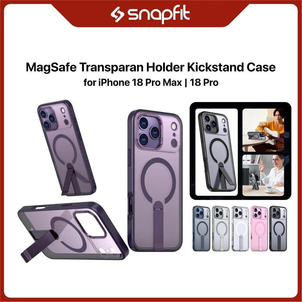 SNAPFIT Case iPhone 18 Pro Max 18 Pro Camera Protection Magnetic Stand MagSafe Shockproof — Black / iPhone 18 Pro