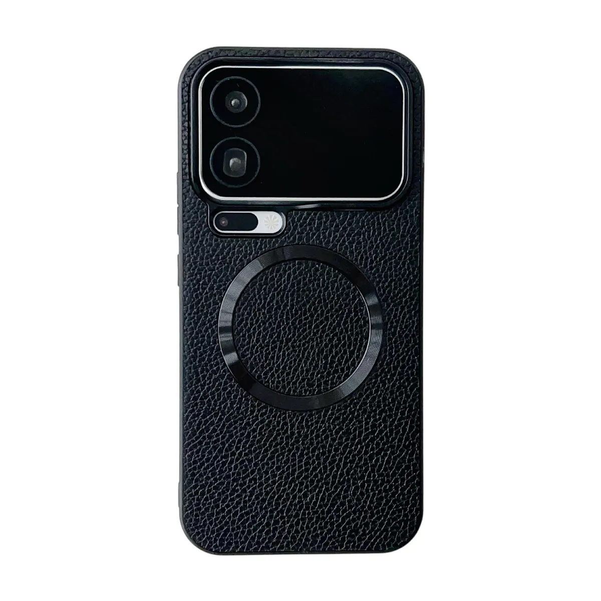 SNAPFIT Case Compatible With Xiaomi 17 Pro Max SNAPFIT Leather Litchi Grain Pattern Protective Casing — Black
