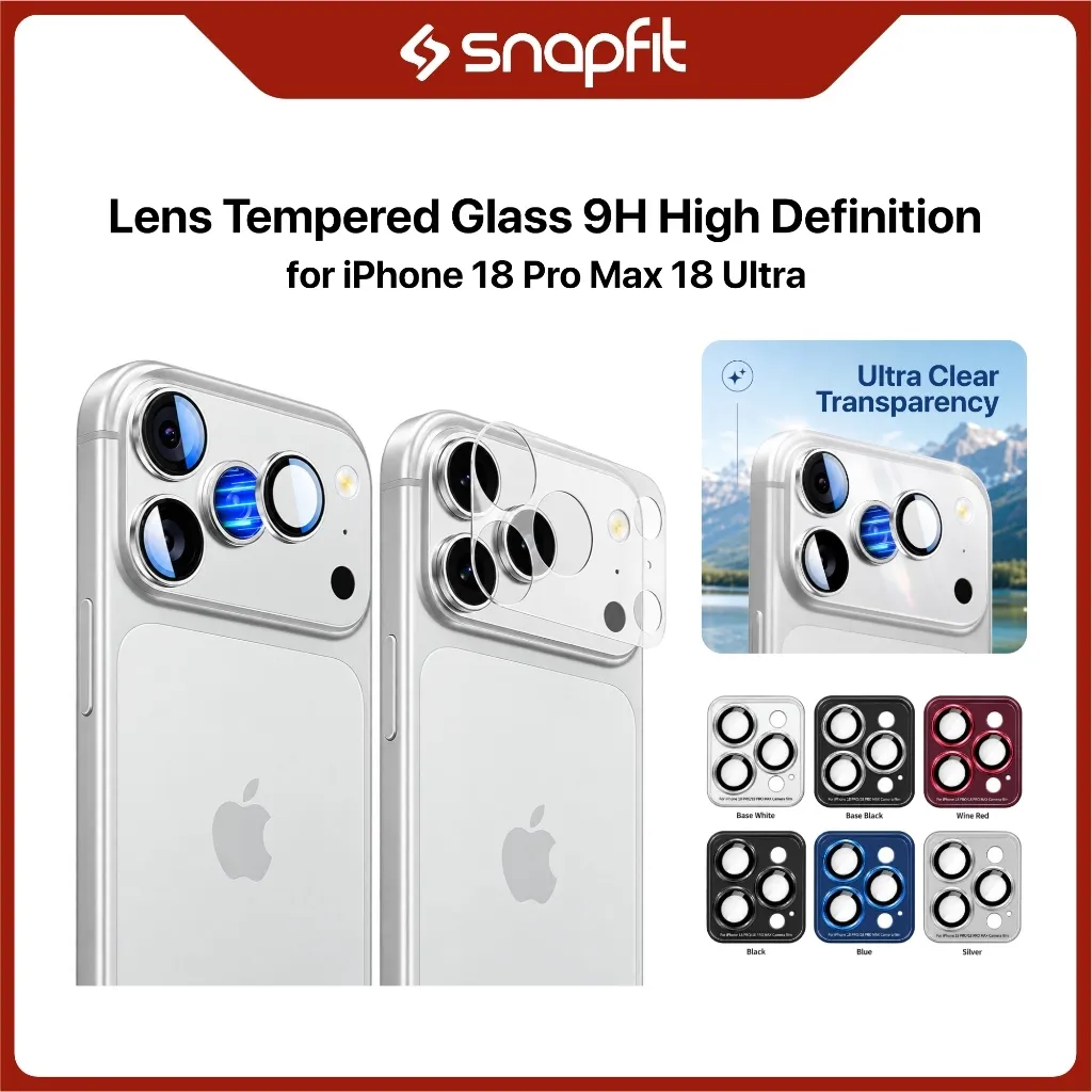 SNAPFIT Lens Protector iPhone 18 Pro Max 18 Ultra HD PET Soft Film Lens Guard — AR+AF Black / iPhone 18 Pro Max