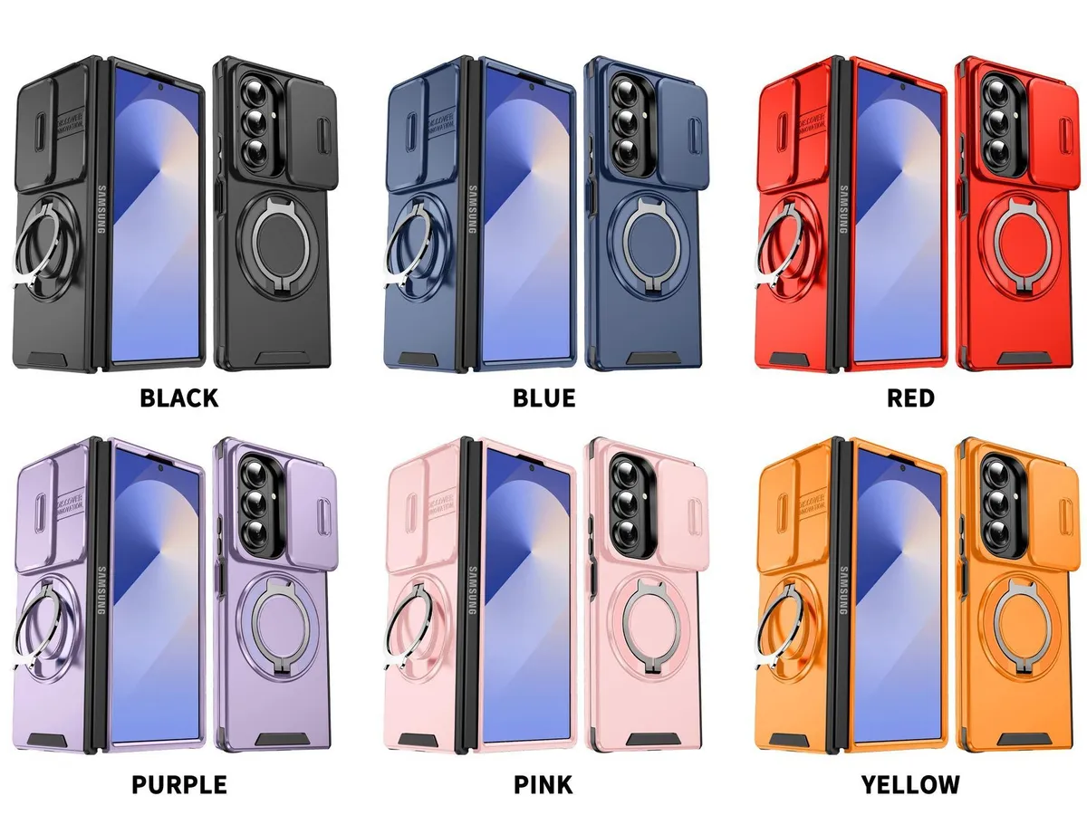 SNAPFIT Compatible With Samsung Galaxy Z Fold8 Fold 8 Ultra SNAPFIT Magsafe Sliding Camera Ring Stand Cover ā Black