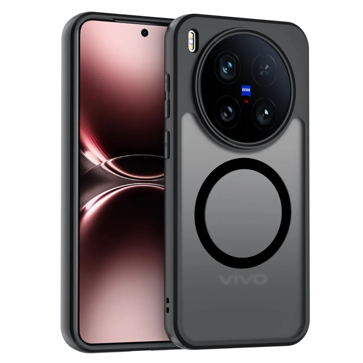 SNAPFIT Case Compatible With Vivo X300 Pro X300 SNAPFIT Magsafe Matte Black Protective Casing — Clear Black / Vivo X300