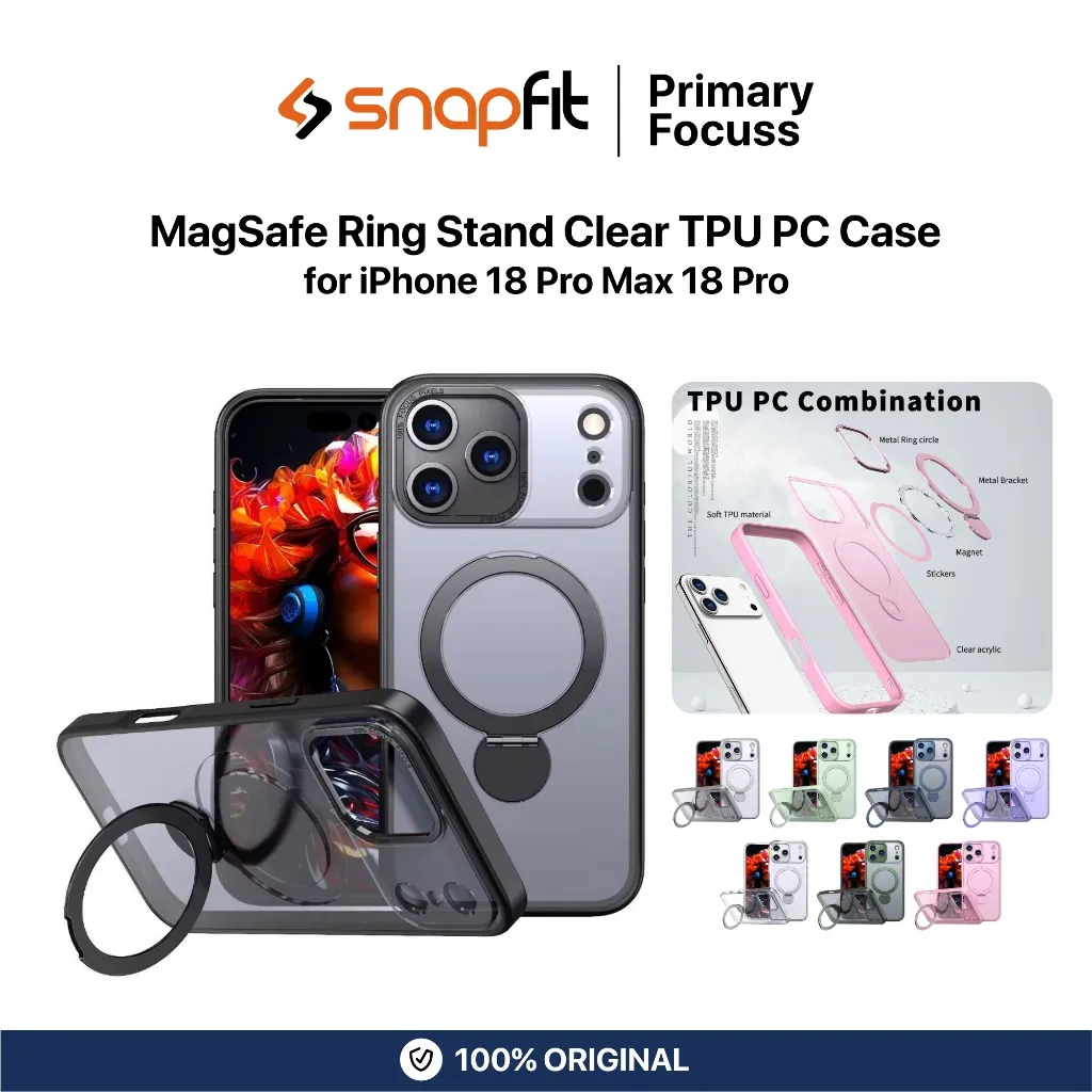 SNAPFIT Case iPhone 18 Pro Max 18 Pro Magnetic Kickstand Camera Protection - Primary Focuss — Black / iPhone 18 Pro Max