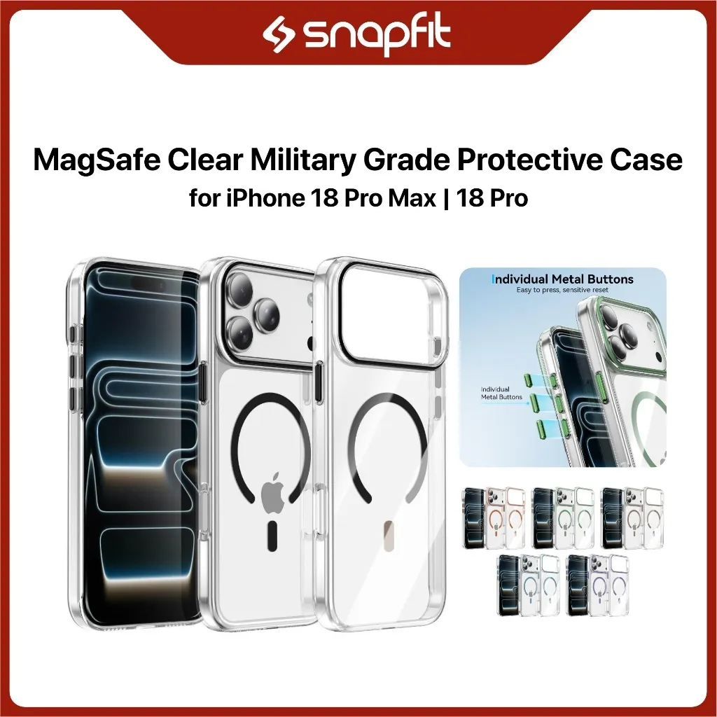 SNAPFIT Case iPhone 18 Pro Max 18 Pro Military Grade MagSafe Camera Lens Cover — Black / iPhone 18 Pro