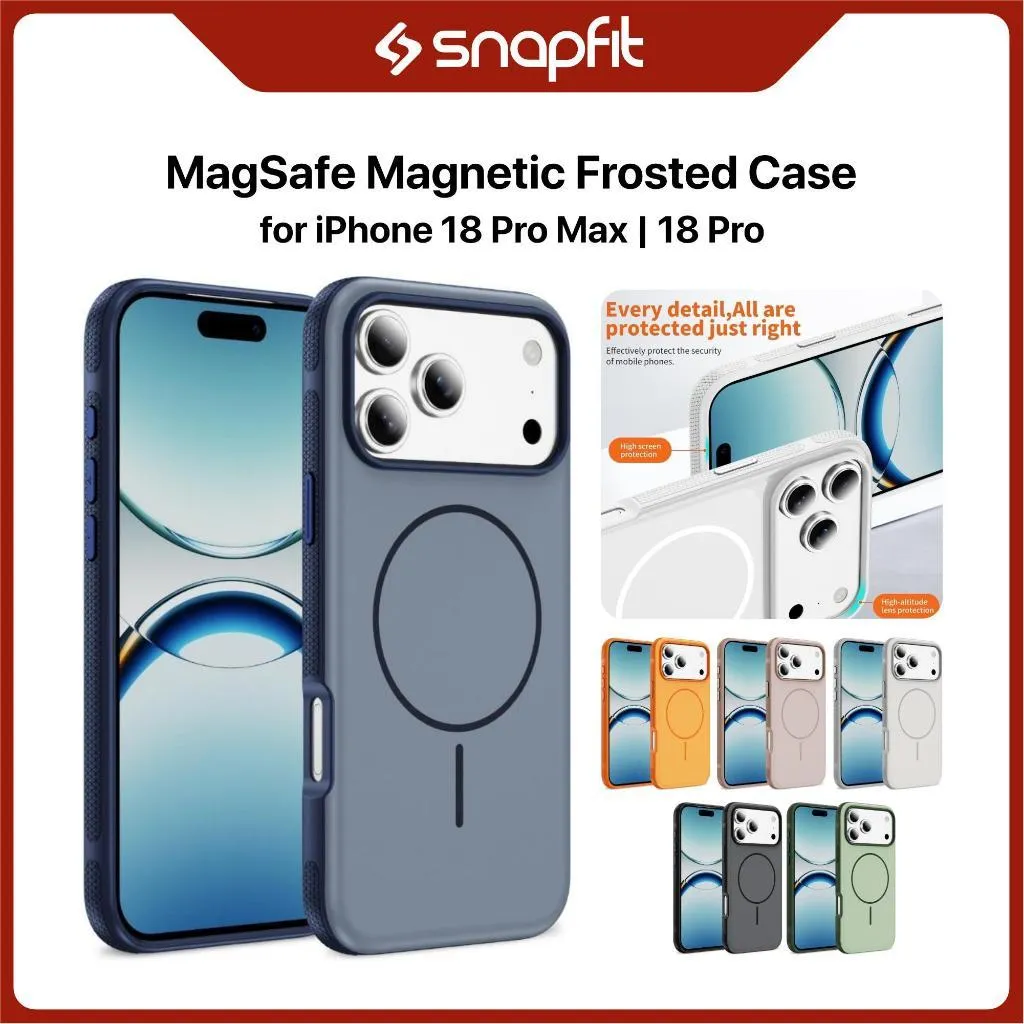 SNAPFIT Case iPhone 18 Pro Max Camera Protection Frosted MagSafe Shockproof — Black / iPhone 18 Pro Max