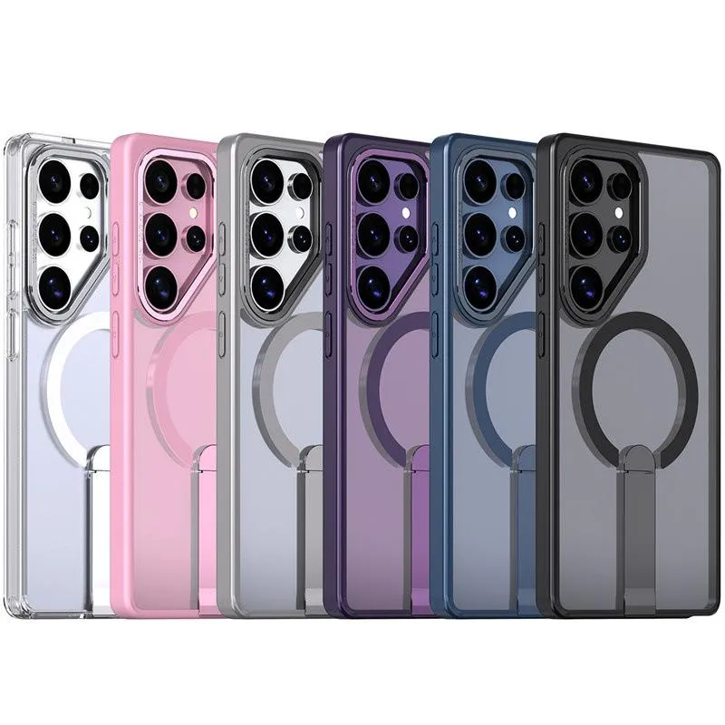 SNAPFIT Case Compatible for Samsung Galaxy S26 Ultra Plus SNAPFIT Magnetic Phone Case Trendy Color Matching Bracket Stand — Black / S26 Plus
