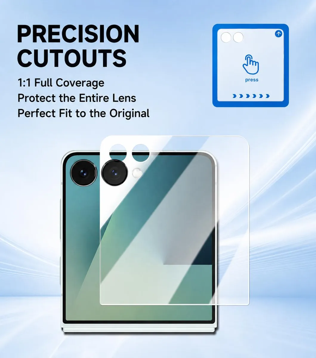SNAPFIT Tempered Glass for Samsung Galaxy Z Flip8 Flip 8 SNAPFIT HD Clear Privacy Full Cover Anti Spy Gores Screen Guard Protector Anti Gores Full Cover Screen Guard with Tray - Primary Focuss — Privacy