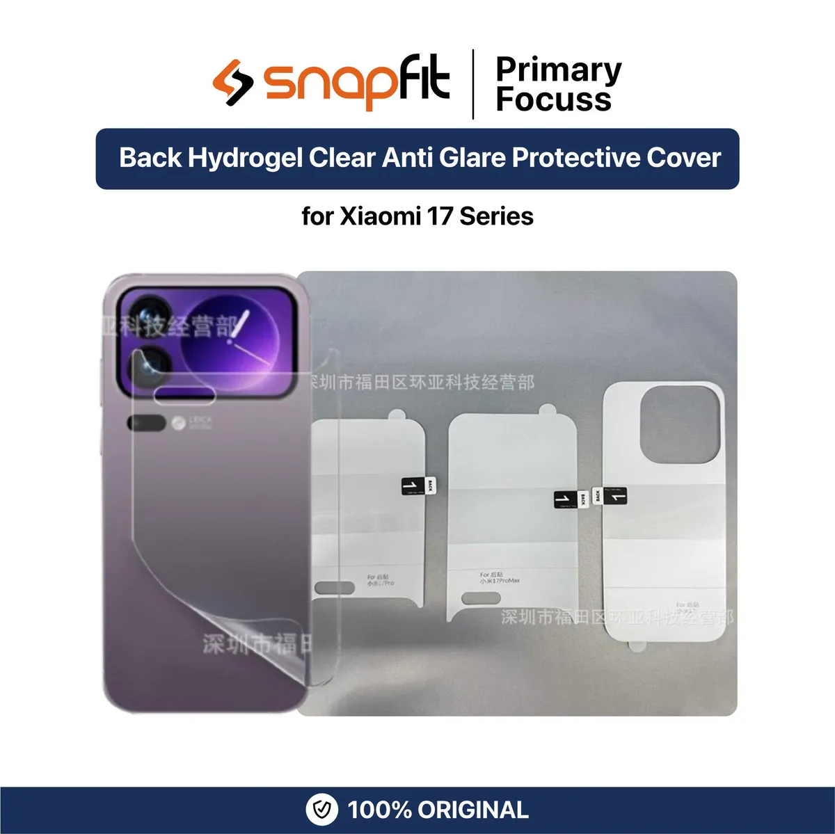 SNAPFIT Back Hydrogel for Xiaomi 17 Pro Max SNAPFIT Back Hydrogel Side Hydrogel Clear Anti Glare Pelindung Belakang Protective Cover - Primary Focuss ā Side Hydrogel Clear / XIaomi 17 Pro