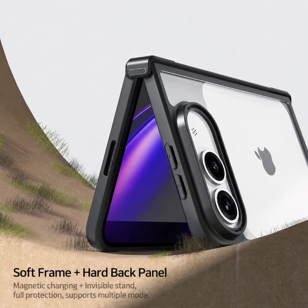 SNAPFIT Case iPhone Duo MagSafe Magnetic Full Hinge Protector — Black Matte