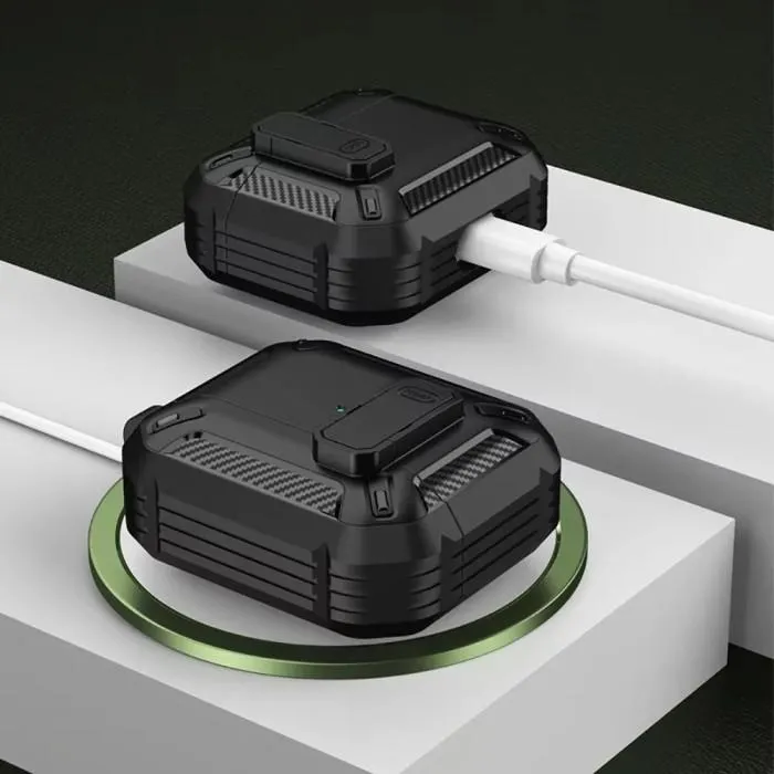 SNAPFIT Gantungan Kunci Case AirPods 4 Security Lock Military Shockproof Protect Cover With Keychain Protective Cover